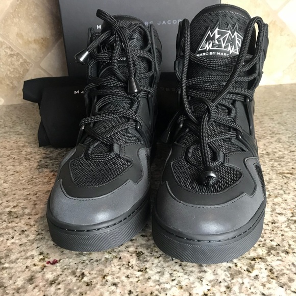 Marc Jacobs Black Ninja Textile High Top Sneakers - Picture 7 of 7